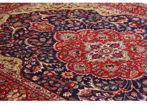 Tappeto Tabriz Medaglione Floreale Rosso Blu Scuro 200x293 Cm
