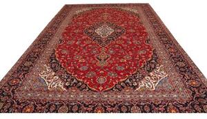 Tappeto Ardakan Medaglione Floreale Rosso Blu Scuro 280x403 Cm