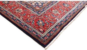 Tappeto Sarough Medaglione Floreale Blu Notte Rosso 300x395 Cm