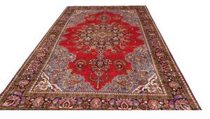 Tappeto Sarough Medaglione Floreale Rosso Blu 220x338 Cm