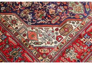 Tappeto Tabriz Stilizzato Rosso Blu Scuro 197x292 Cm
