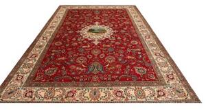 Tappeto Tabriz Figurativo Rosso Avorio 242x343 Cm