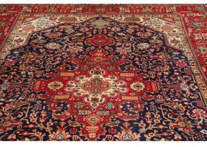 Tappeto Tabriz Stilizzato Rosso Blu Scuro 197x292 Cm