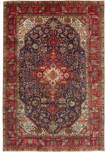 Tappeto Tabriz Stilizzato Rosso Blu Scuro 197x292 Cm