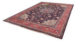 Tappeto Sarough Medaglione Floreale Blu Notte Rosso 300x395 Cm