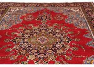 Tappeto Sarough Medaglione Floreale Rosso Blu 220x338 Cm