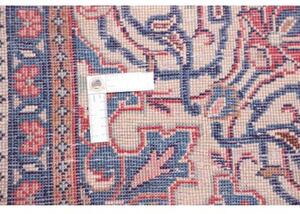 Tappeto Sarough Medaglione Floreale Blu Notte Rosso 300x395 Cm