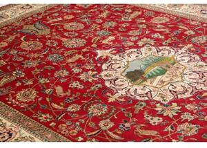Tappeto Tabriz Figurativo Rosso Avorio 242x343 Cm