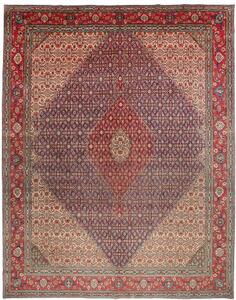 Tappeto Tabriz Stilizzato Rosso Blu Scuro 303x383 Cm