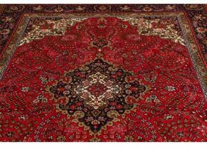 Tappeto Tabriz Medaglione Floreale Rosso Blu Scuro 202x303 Cm