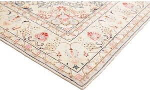 Tappeto Kashan Medaglione Floreale Avorio Rosso 195x300 Cm