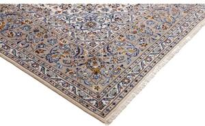 Tappeto Kashan Medaglione Floreale Avorio Blu 300x403 Cm