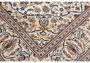 Tappeto Kashan Medaglione Floreale Avorio Blu 198x300 Cm