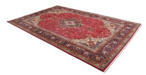 Tappeto Tabriz Medaglione Floreale Rosso Blu Scuro 202x303 Cm