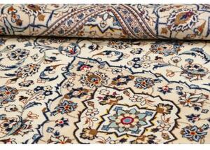 Tappeto Kashan Medaglione Floreale Avorio Blu 198x300 Cm