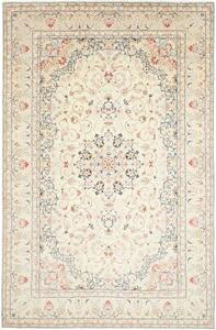 Tappeto Kashan Medaglione Floreale Avorio Rosso 195x300 Cm