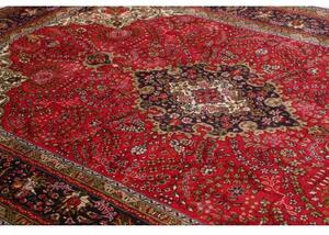 Tappeto Tabriz Medaglione Floreale Rosso Blu Scuro 202x303 Cm
