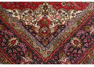 Tappeto Tabriz Medaglione Floreale Rosso Blu Scuro 202x303 Cm