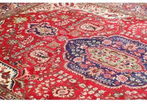 Tappeto Tabriz Medaglione Floreale Rosso Blu Scuro 200x300 Cm
