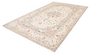 Tappeto Kashan Medaglione Floreale Avorio Rosso 195x300 Cm