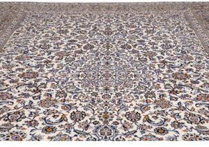 Tappeto Kashan Medaglione Floreale Avorio Blu 300x403 Cm