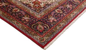 Tappeto Tabriz Medaglione Floreale Rosso Blu Scuro 202x303 Cm