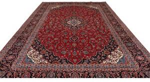 Tappeto Ardakan Medaglione Floreale Rosso Blu Scuro 290x403 Cm