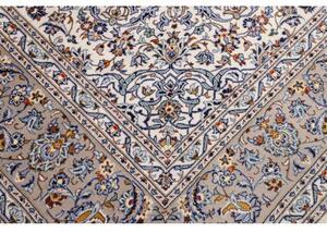 Tappeto Kashan Medaglione Floreale Avorio Blu 300x403 Cm