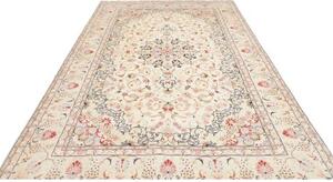 Tappeto Kashan Medaglione Floreale Avorio Rosso 195x300 Cm
