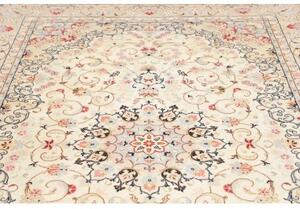 Tappeto Kashan Medaglione Floreale Avorio Rosso 195x300 Cm