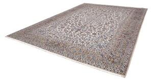 Tappeto Kashan Medaglione Floreale Avorio Blu 300x403 Cm