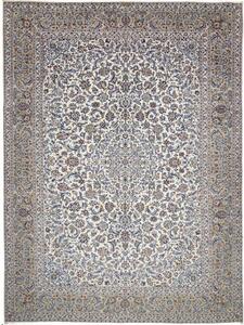 Tappeto Kashan Medaglione Floreale Avorio Blu 300x403 Cm