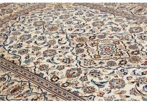 Tappeto Kashan Medaglione Floreale Avorio Blu 198x300 Cm