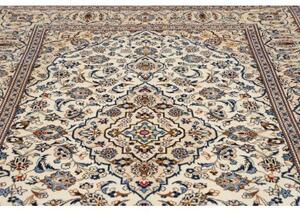 Tappeto Kashan Medaglione Floreale Avorio Blu 198x300 Cm