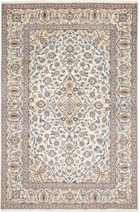 Tappeto Kashan Medaglione Floreale Avorio Blu 198x300 Cm