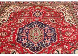 Tappeto Tabriz Medaglione Floreale Rosso Blu Scuro 200x300 Cm