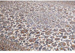 Tappeto Kashan Medaglione Floreale Avorio Blu 300x403 Cm