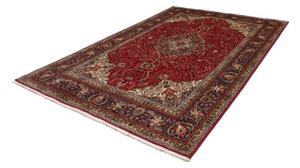Tappeto Tabriz Medaglione Floreale Rosso Blu Scuro 202x300 Cm