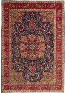 Tappeto Tabriz Medaglione Floreale Blu Scuro Rosso 205x300 Cm
