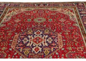 Tappeto Tabriz Stilizzato Rosso Blu 208x290 Cm