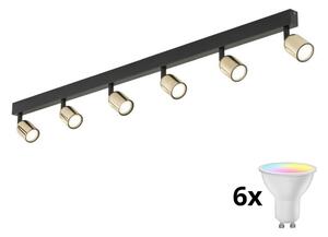 Faretto LED RGBW dimmerabile TOP 6xGU10/6,5W/230V 2700-6500K nero/oro