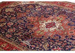 Tappeto Tabriz Stilizzato Blu Scuro Rosso Mattone 208x313 Cm