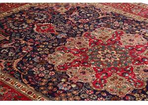 Tappeto Tabriz Medaglione Floreale Blu Scuro Rosso 205x300 Cm