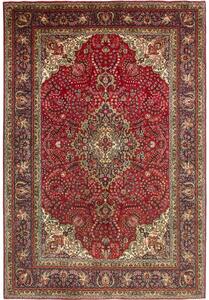 Tappeto Tabriz Medaglione Floreale Rosso Blu Scuro 202x300 Cm