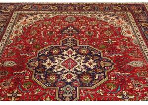 Tappeto Tabriz Stilizzato Rosso Mattone Blu Scuro 200x303 Cm