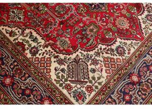 Tappeto Tabriz Stilizzato Rosso Blu Scuro 204x290 Cm
