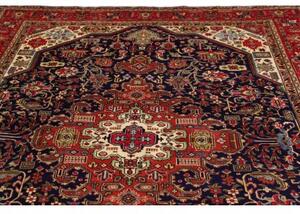 Tappeto Tabriz Stilizzato Blu Scuro Rosso Mattone 208x313 Cm
