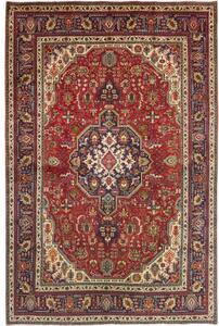 Tappeto Tabriz Stilizzato Rosso Mattone Blu Scuro 200x303 Cm