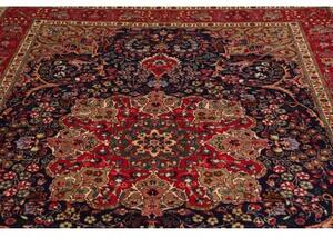 Tappeto Tabriz Medaglione Floreale Blu Scuro Rosso 205x300 Cm