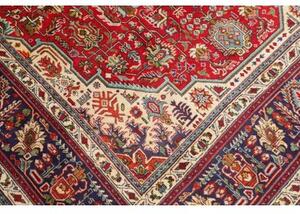 Tappeto Tabriz Stilizzato Rosso Mattone Blu Scuro 200x303 Cm